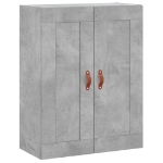 Credenza Grigio Cemento 69,5x34x180 cm in Legno Multistrato