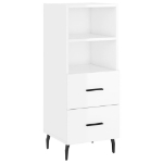 Credenza 34,5x34x180 cm in Legno Multistrato Bianco Lucido