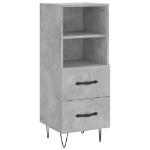 Credenza Grigio Cemento 34,5x34x180 cm in Legno Multistrato