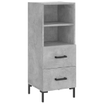 Credenza Grigio Cemento 34,5x34x180 cm in Legno Multistrato