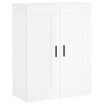 Credenza Bianco Lucido 69,5x34x180 cm in Legno Multistrato