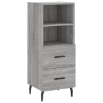 Credenza Grigio Sonoma 34,5x34x180 cm in Legno Multistrato