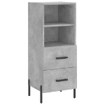 Credenza Grigio Cemento 34,5x34x180 cm in Legno Multistrato