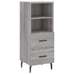 Credenza Grigio Sonoma 34,5x34x180 cm in Legno Multistrato