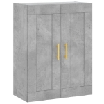 Credenza Grigio Cemento 69,5x34x180 cm in Legno Multistrato