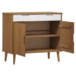 Credenza MOLDE Marrone 90x40x80 cm in Legno Massello di Pino