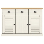 Credenza Cassetti VIGO 113x40x75 cm Legno Massello Pino Bianco