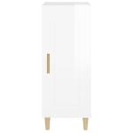 Credenza Bianco Lucido 34,5x34x90 cm in Legno Multistrato