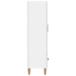 Credenza Bianco Lucido 70x31x115 cm in Legno Multistrato