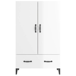 Credenza Bianco Lucido 70x31x115 cm in Legno Multistrato