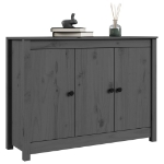 Credenza Grigia 100x35x74 cm in Legno Massello di Pino