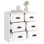 Credenza Bianco Lucido 70x35,5x67,5 cm in Legno Multistrato