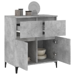 Credenza Grigio Cemento 60x35x70 cm in Legno Multistrato