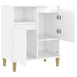 Credenza Bianco Lucido 60x35x70 cm in Legno Multistrato