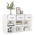 Credenza Bianco Lucido 100x30x59,5 cm in Legno Multistrato