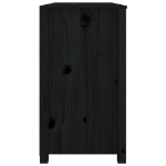 Armadietto Miele Nero 100x40x72 cm in Legno Massello di Pino