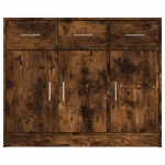 Credenza Rovere Fumo 91x28x75 cm in Legno Multistrato