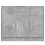 Credenza Grigio Cemento 91x28x75 cm in Legno Multistrato