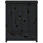 Credenza Nera 83x41,5x100 cm in Legno Massello di Pino