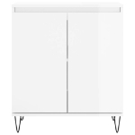 Credenza Bianco Lucido 60x35x70 cm in Legno Multistrato