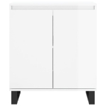 Credenza Bianco Lucido 60x35x70 cm in Legno Multistrato