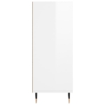 Credenza Bianco Lucido 57x35x90 cm in Legno Multistrato