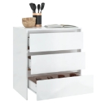 Credenza Bianco Lucido 70x41x75 cm in Truciolato