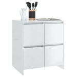 Credenza Bianco Lucido 70x41x75 cm in Truciolato