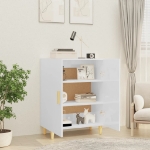 Credenza Bianco Lucido 70x34x90 cm in Legno Multistrato