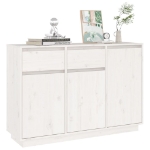 Credenza Bianca 110x34x75 cm in Legno Massello di Pino