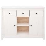 Credenza Bianca 100x35x74,5 cm in Legno Massello di Pino