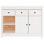 Credenza Bianca 100x35x74 cm in Legno Massello di Pino