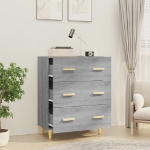 Credenza Grigio Sonoma 70x34x90 cm in Legno Multistrato