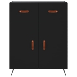 Credenza Nera 69,5x34x90 cm in Legno Multistrato