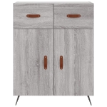 Credenza Grigio Sonoma 69,5x34x90 cm in Legno Multistrato