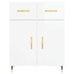 Credenza 69,5x34x90 cm in Legno Multistrato Bianco Lucido