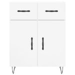 Credenza 69,5x34x90 cm in Legno Multistrato Bianco Lucido