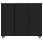 Credenza Nera 90x34x80 cm in Legno Multistrato