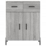 Credenza Grigio Sonoma 69,5x34x90 cm in Legno Multistrato