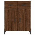 Credenza Rovere Marrone 69,5x34x90 cm in Legno Multistrato