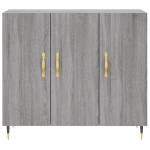 Credenza Grigio Sonoma 90x34x80 cm in Legno Multistrato