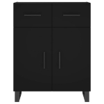 Credenza Nera 69,5x34x90 cm in Legno Multistrato