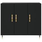 Credenza Nera 90x34x80 cm in Legno Multistrato