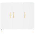 Credenza Bianca 90x34x80 cm in Legno Multistrato