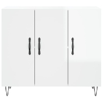 Credenza Bianco Lucido 90x34x80 cm in Legno Multistrato