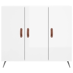 Credenza Bianco Lucido 90x34x80 cm in Legno Multistrato