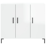 Credenza Bianco Lucido 90x34x80 cm in Legno Multistrato