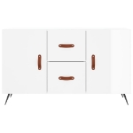 Credenza Bianco Lucido 100x36x60 cm in Legno Multistrato