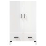 Credenza Bianco Lucido 69,5x31x115 cm in Legno Multistrato