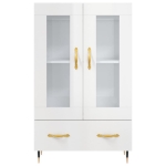 Credenza Bianco Lucido 69,5x31x115 cm in Legno Multistrato